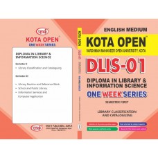 DLIS-01 LIBRARY CLASSFICATION AND CATLOGUING  VMOU Semester-1 ENGLISH MEDIUM