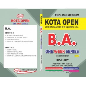 HI-01 HISTORY HISTORY OF INDIA  (Earliest Time to 1200 AD) (VMOU BA) SEMESTER-I 1st Year ENGLISH MEDIUM