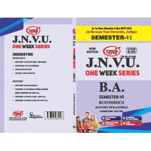 BA SEMESTER-6  Economics- PAPER-2- ECONOMY OF RAJASTHAN  (Q-ANSWER) One week series -JNVU 