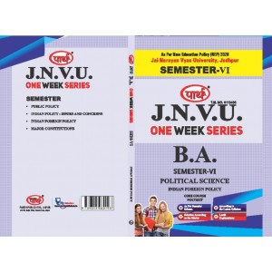 BA SEMESTER-6  POLITICAL- PAPER-1- INDIAN FOREIGN POLICY  (Q-ANSWER) One week series -JNVU 