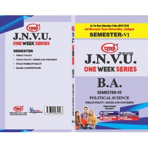 BA SEMESTER-6  POLITICAL- PAPER-2- INDIAN POLITY: ISSUES AND CONCERNS  (Q-ANSWER) One week series -JNVU 