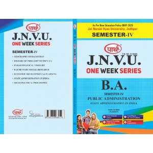 BA SEMESTER-4 Public Administration -One week series -JNVU JODHPUR