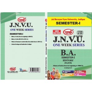 BA SEMESTER-I History-History of India (from the beginning to 400 BCE) - (ENG.MED.). One week series -JNVU JODHPUR