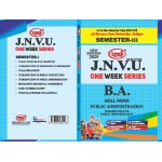 BA SEMESTER-3  PUBLIC ADM. Skill paper INTRODUCTION TO PUBLIC ADMINISTRATION    (Q-ANSWER) One week series -JNVU JODHPUR