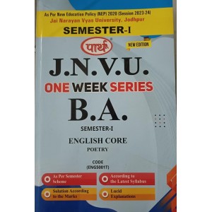 BA SEMESTER-I English - English Core Poetry One week series -JNVU JODHPUR