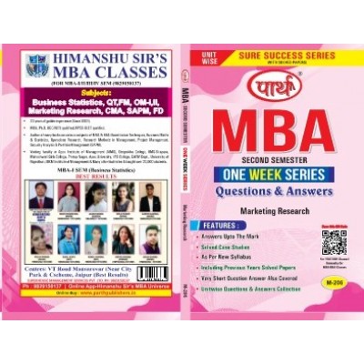 MBA-2ND Semester M-206 MARKETING RESEARCH - Q&A One week series (RTU)