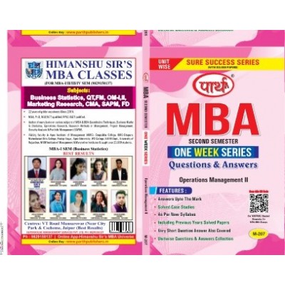 MBA-2ND Semester M-207 OPERATIONS MANAGEMENT-2 - Q&A One week series (RTU)